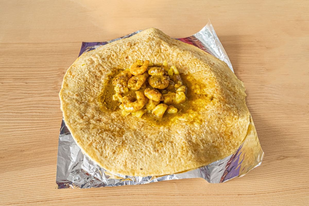 Curry Shrimp Roti