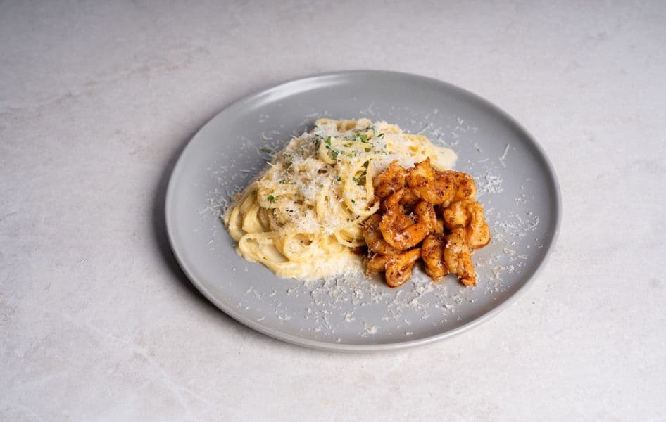 Cajun Prawn Alfredo Linguine