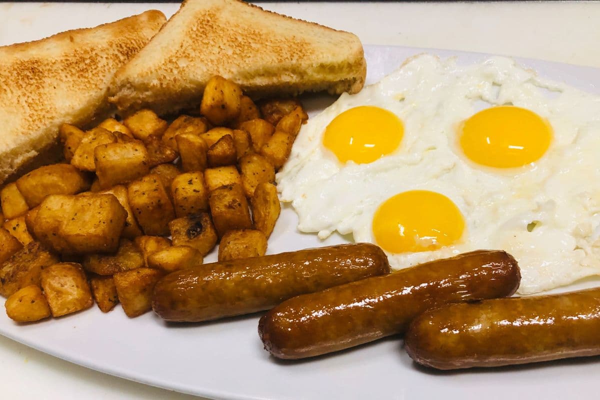 5. Sausage, Eggs, Toast, and Home Fries