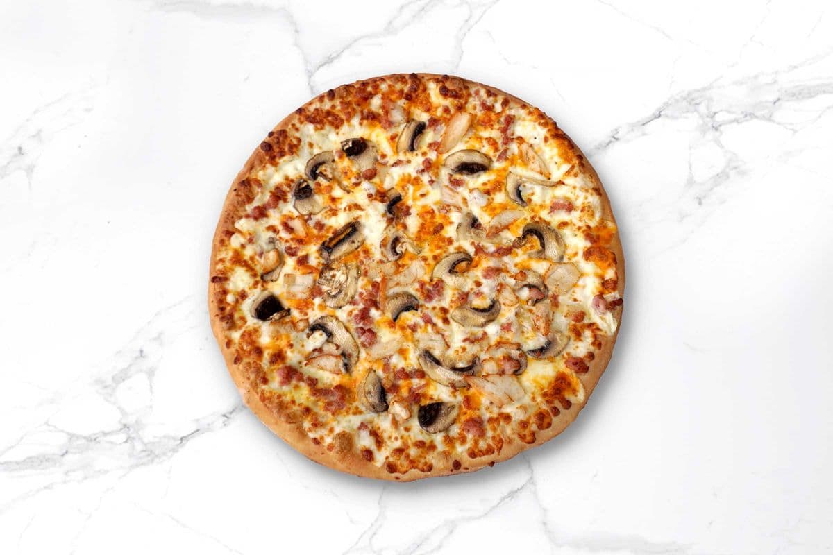 Chicken Bacon Alfredo Pizza