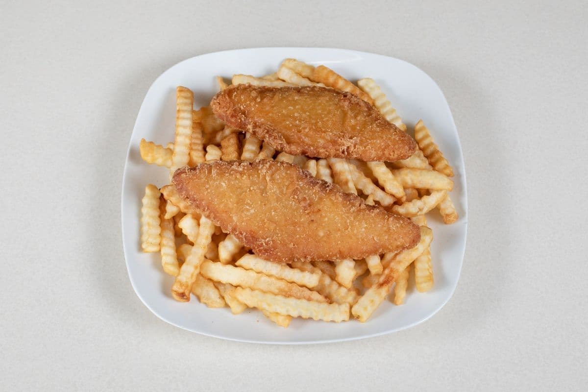 Fish and Chips, Fries, and Drink