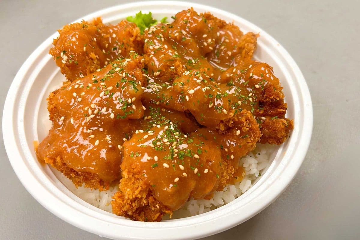 Spicy-sweet Miso Chicken Katsu Rice Bowl
