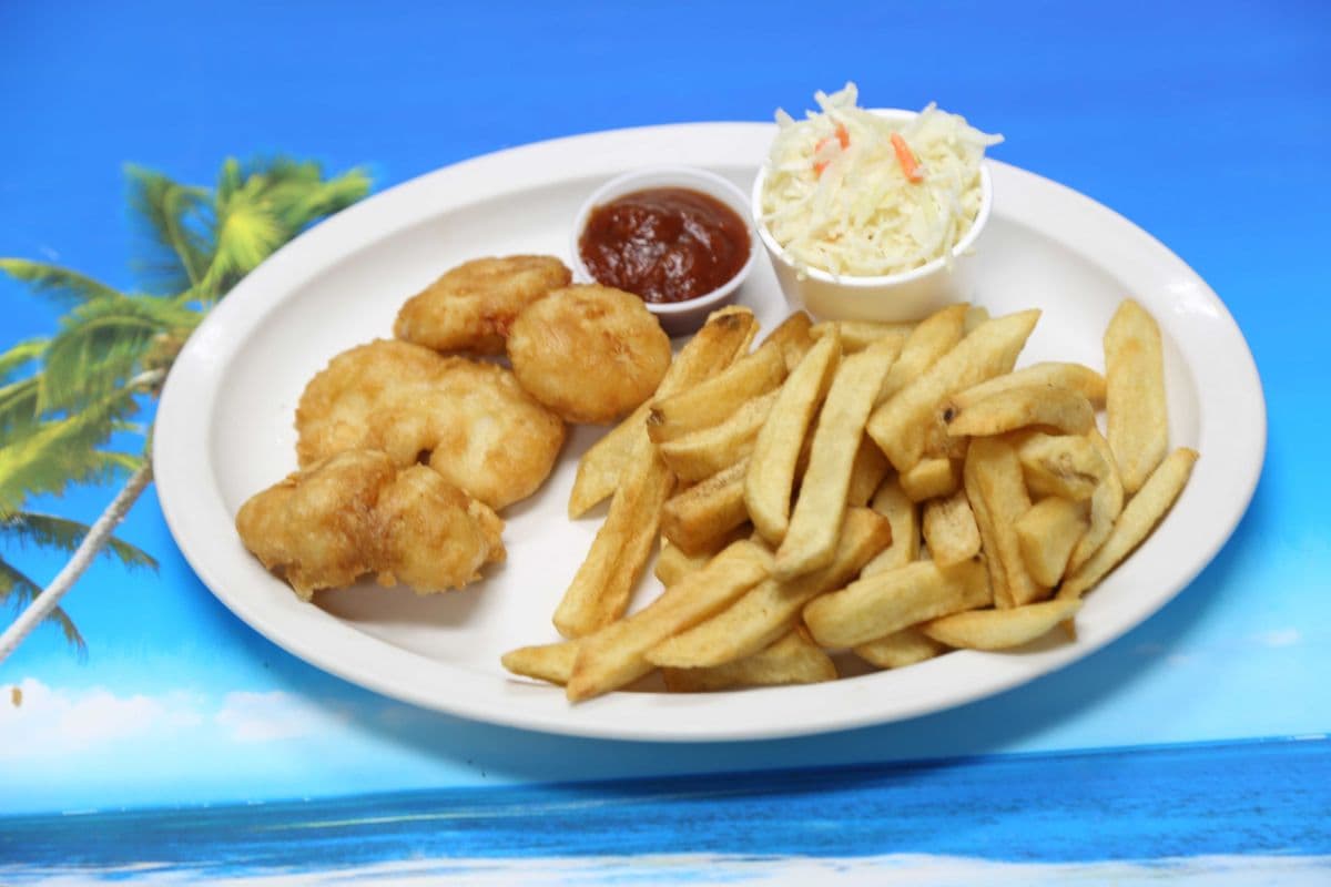 Shrimp or Scallops and Chips