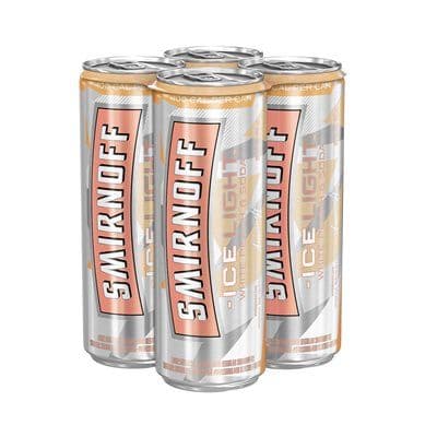 Smirnoff Ice Light White Peach And Soda (4 x 355 ml Cans)