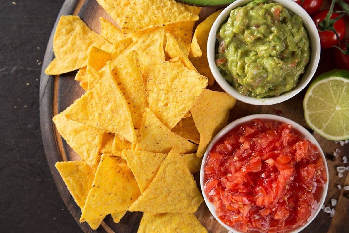 Salsa, Guacamole, and Chips
