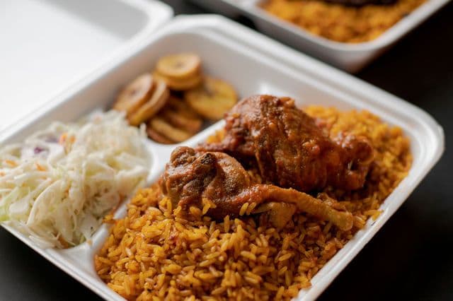 Jollof Rice with Stewed Chicken