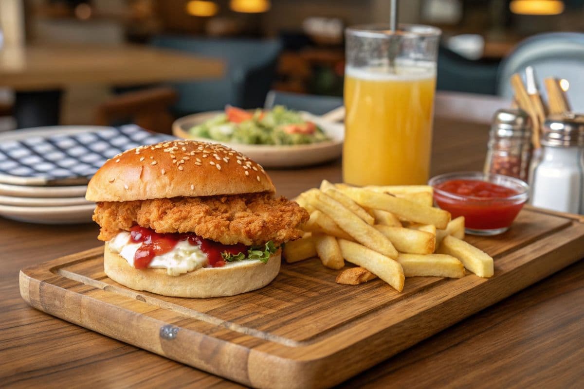 K Chicken poulet Burger, Frite & Bonjus