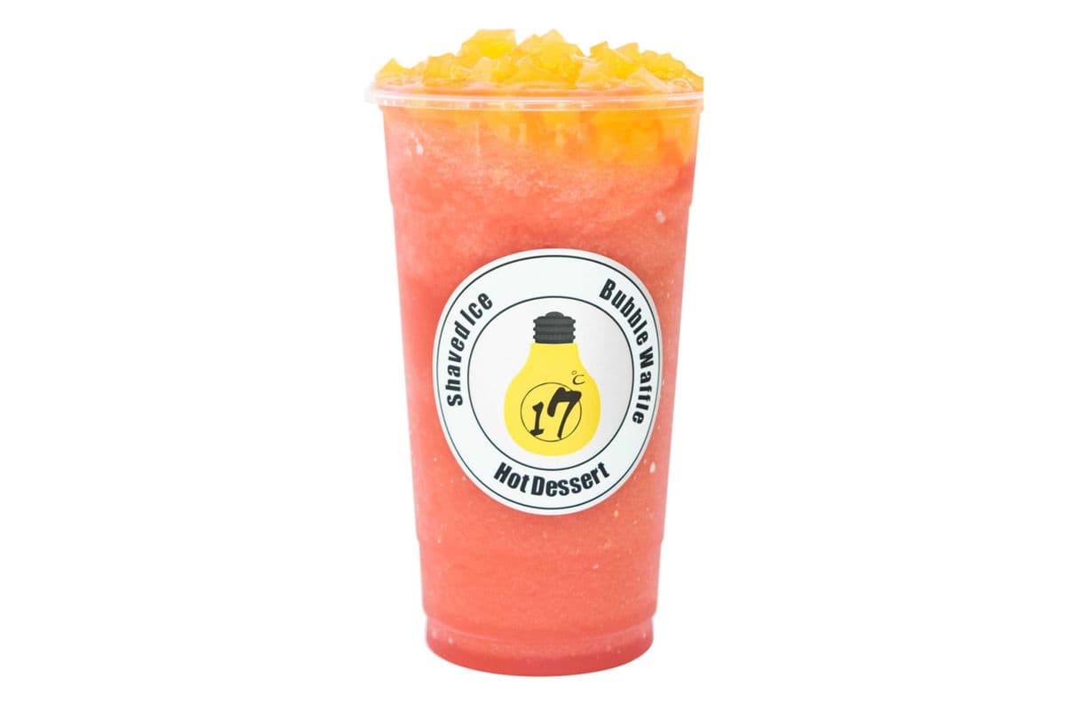 Fresh Watermelon Slush with Mango Star Jelly