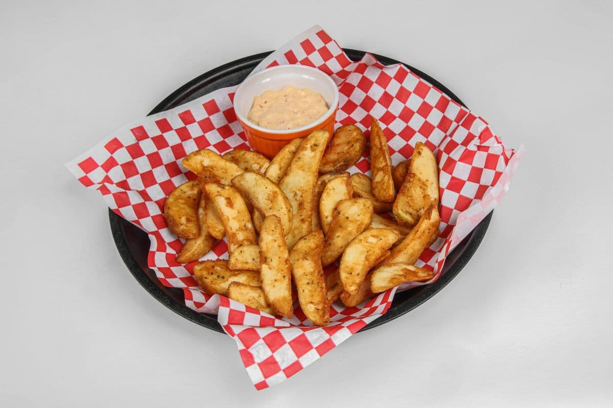 Savoury Potato Wedges with Chipotle Dip