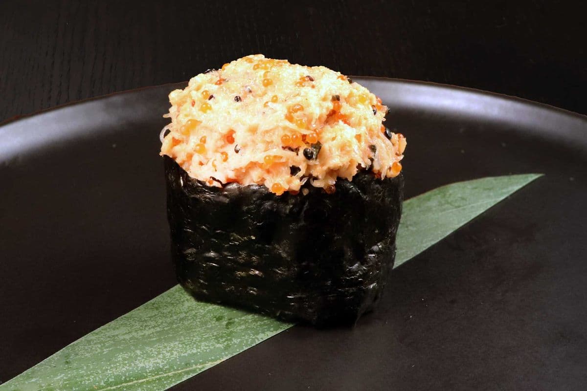 Spicy Real Kani Cooked Fish Nigiri Sushi
