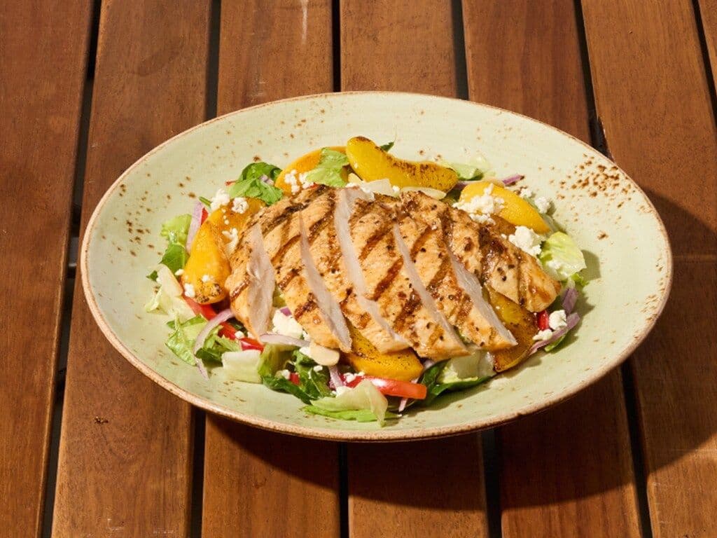 Roasted Peach & Feta Salad with Chicken