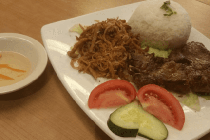 307. BBQ Lemongrass Pork Chop and Shredded Pork on Rice