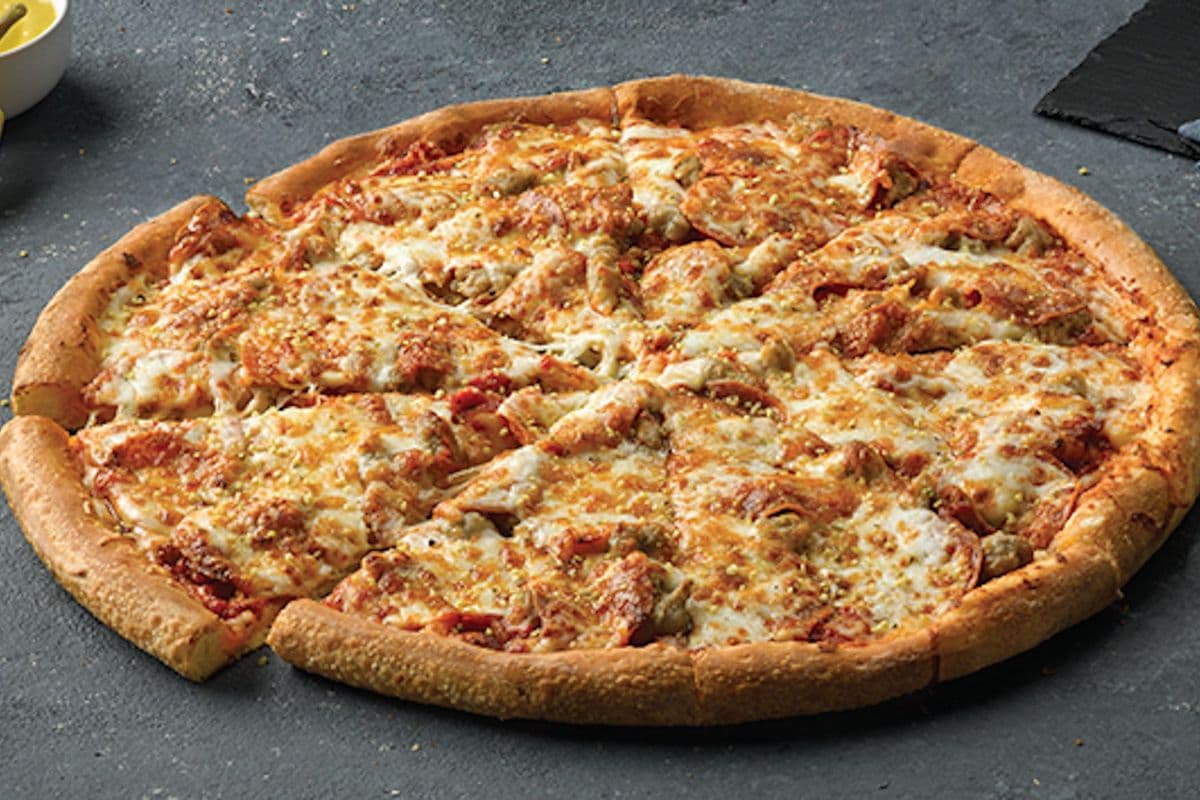 Extra Large Pepperoni, Sausage & Six Cheese Pizza