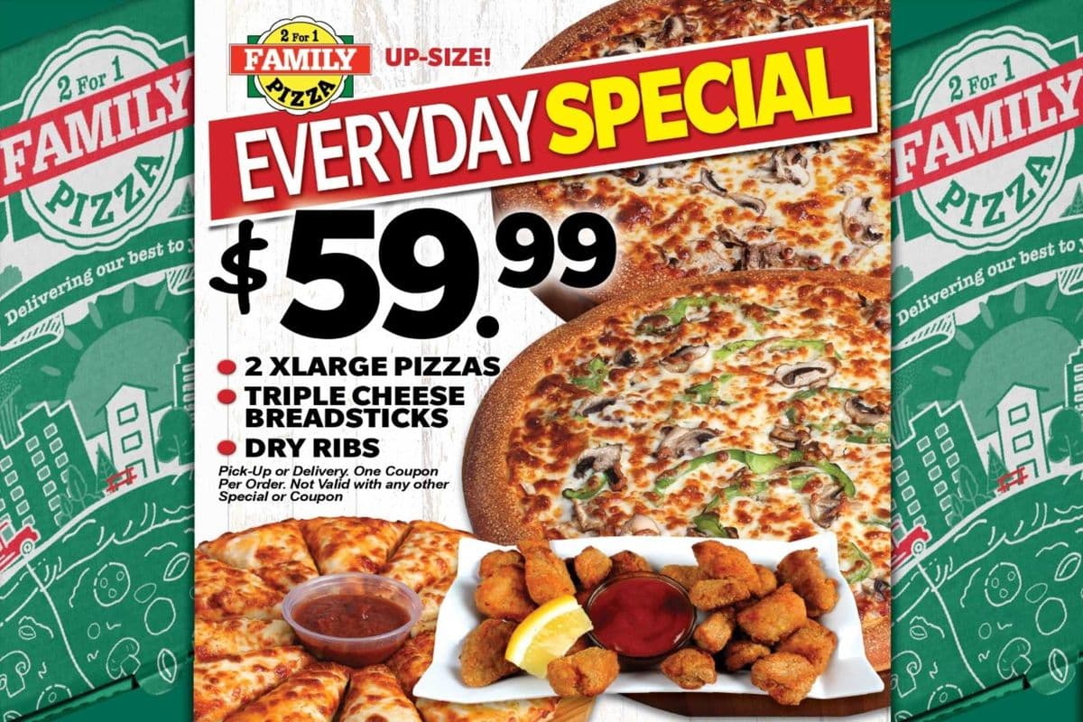 Everyday Special with Two Extra-Large Pizzas