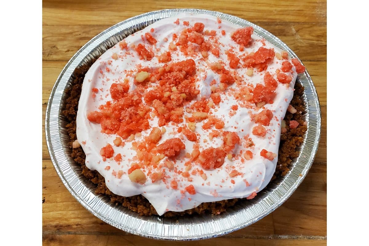 Strawberry Shortcake Cheesecake, Donato's famous, baked, with real Philadelphia cream cheese