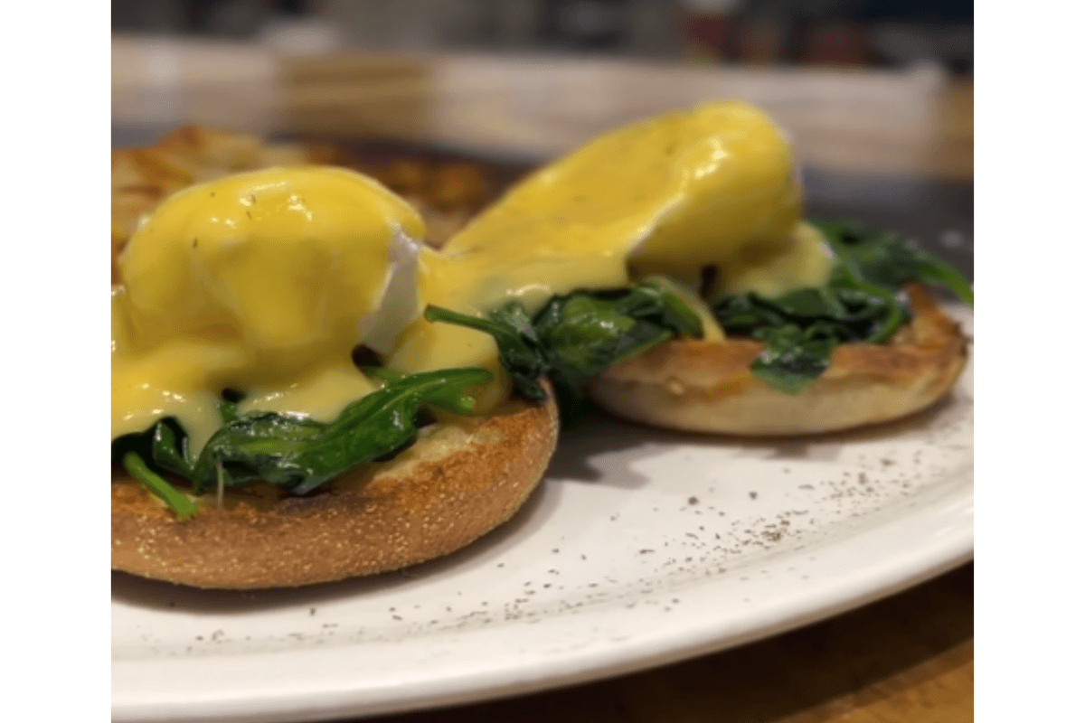 Eggs Florentine with Grilled Spinach