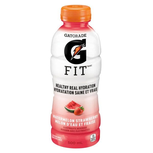 Gatorade Fit Boisson Avec Electrolytes Melon Dew et Fraise 500ml/ Gatorade Fit Electrolyte Beverage Watermelon & Strawberry 500ml