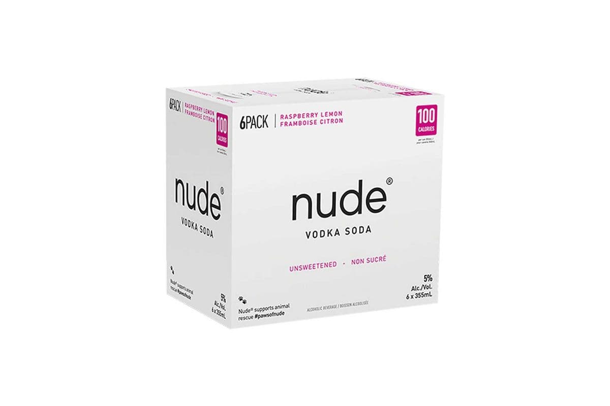 Nude Vodka Soda Rasberry Lemon (6 Packs) (6 x 355ML)