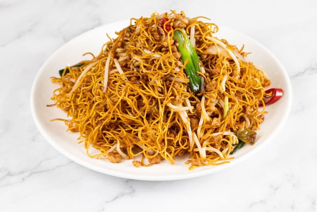 Hong Kong Style Spicy Minced Pork Fried Noodle
