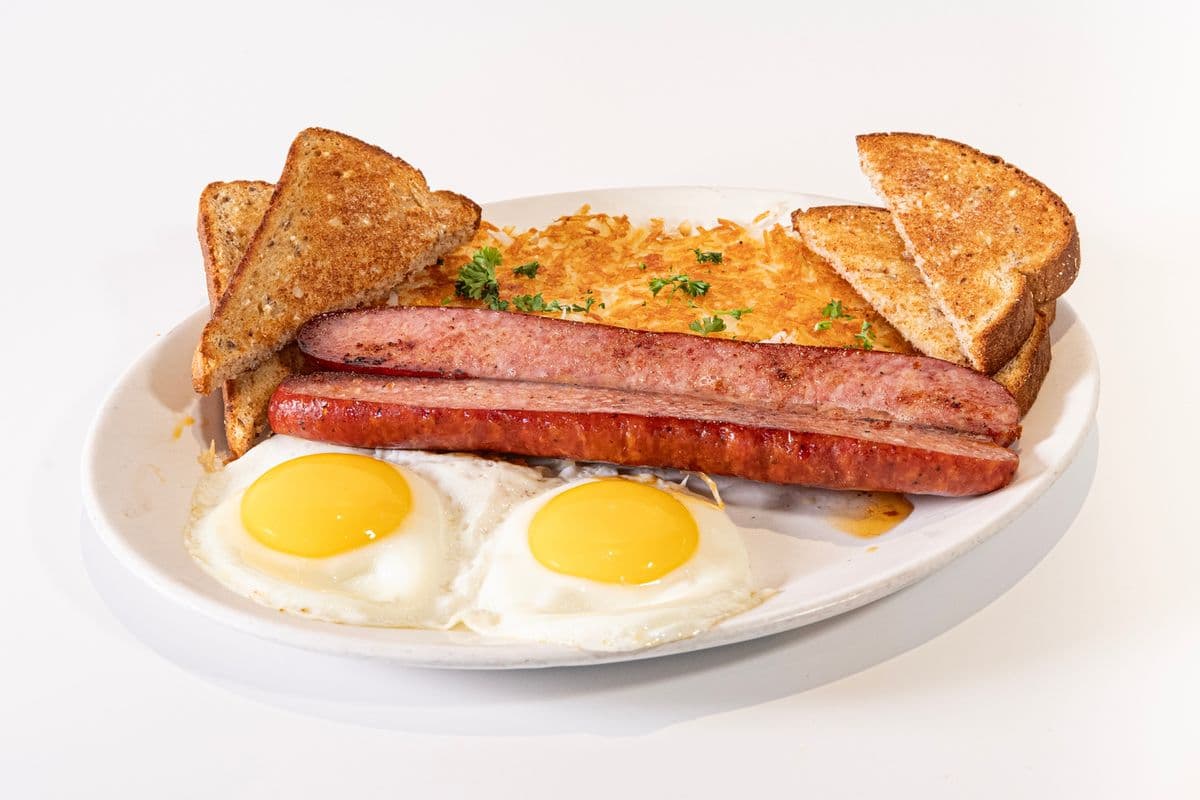 Classic Double Egger with Chorizo or Farmer Sausage
