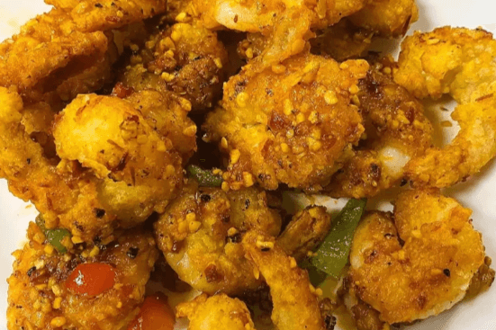 Baked Prawns with Spicy Salt (No Shell)