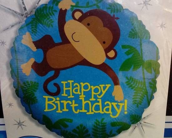 18" Round Holographic Balloon (Monkey)
