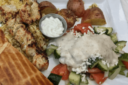 “Mad Greek” Chicken Burger