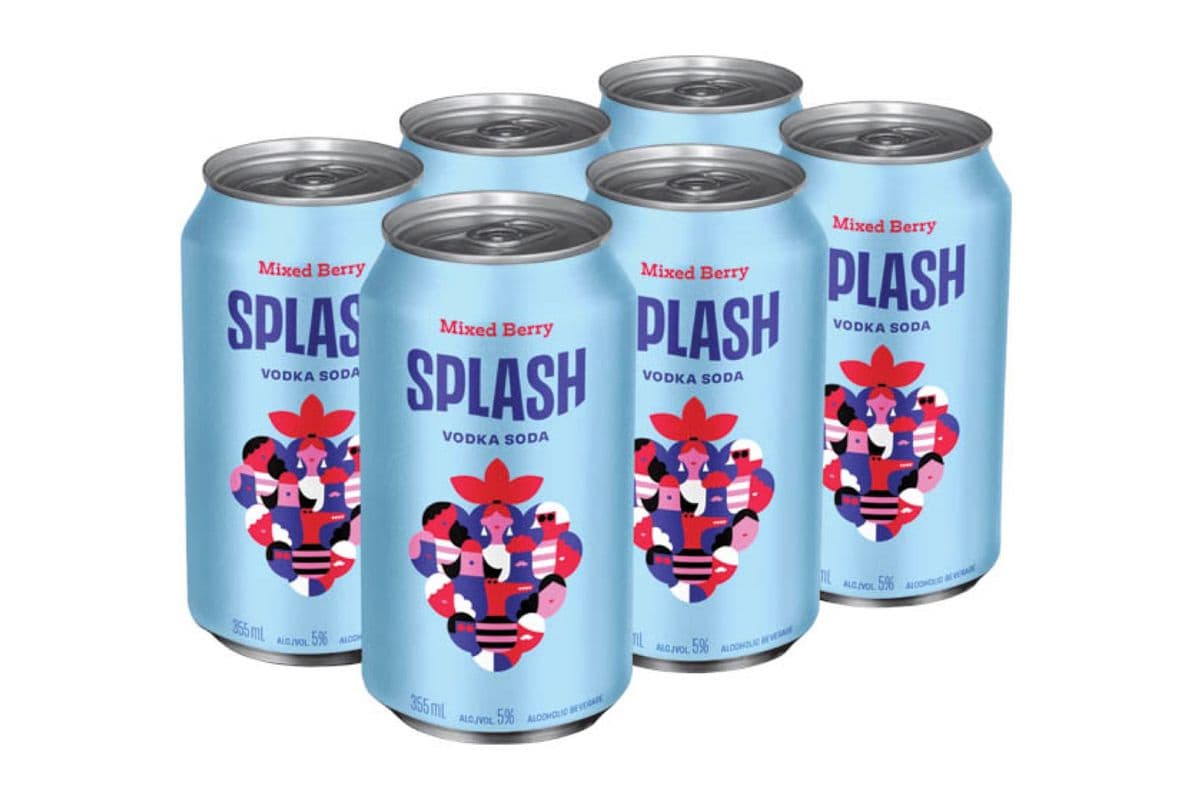 Splash Vodka Soda Mixed Berry (6 x 355ml Cans)