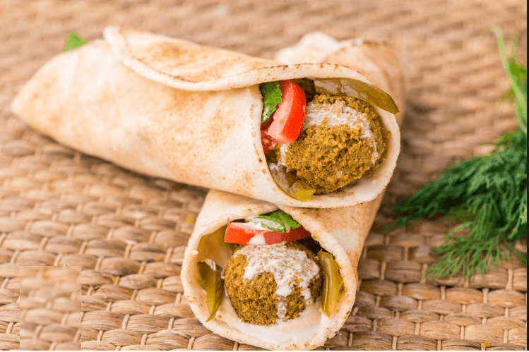 Falafel on Pita Wrap