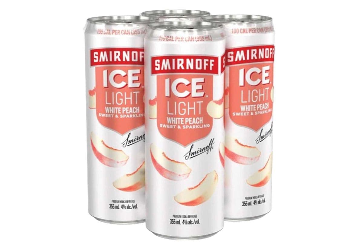SMIRNOFF ICE LIGHT WHITE PEACH 4 CANS (4 x 355 ML)