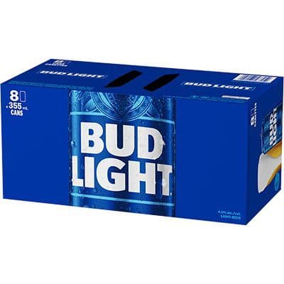 Bud Light Pale Lager, 8 x 355 ml