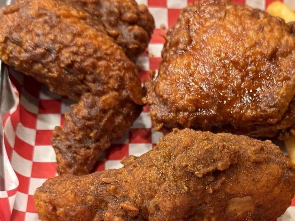 2 PC Nashville Hot Chicken - Includes Thigh and Drum.  Restaurant reserves the right to exchange based on availability.