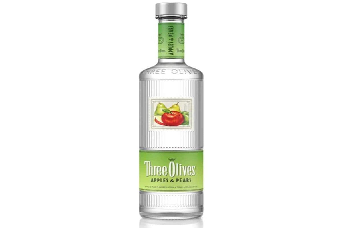 THREE OLIVES APPLES & PEARS VODKA 750 ML (1 x 750ML)