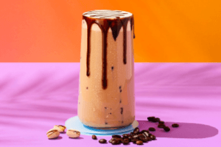 Iced Pistachio Oat Mocha Latte