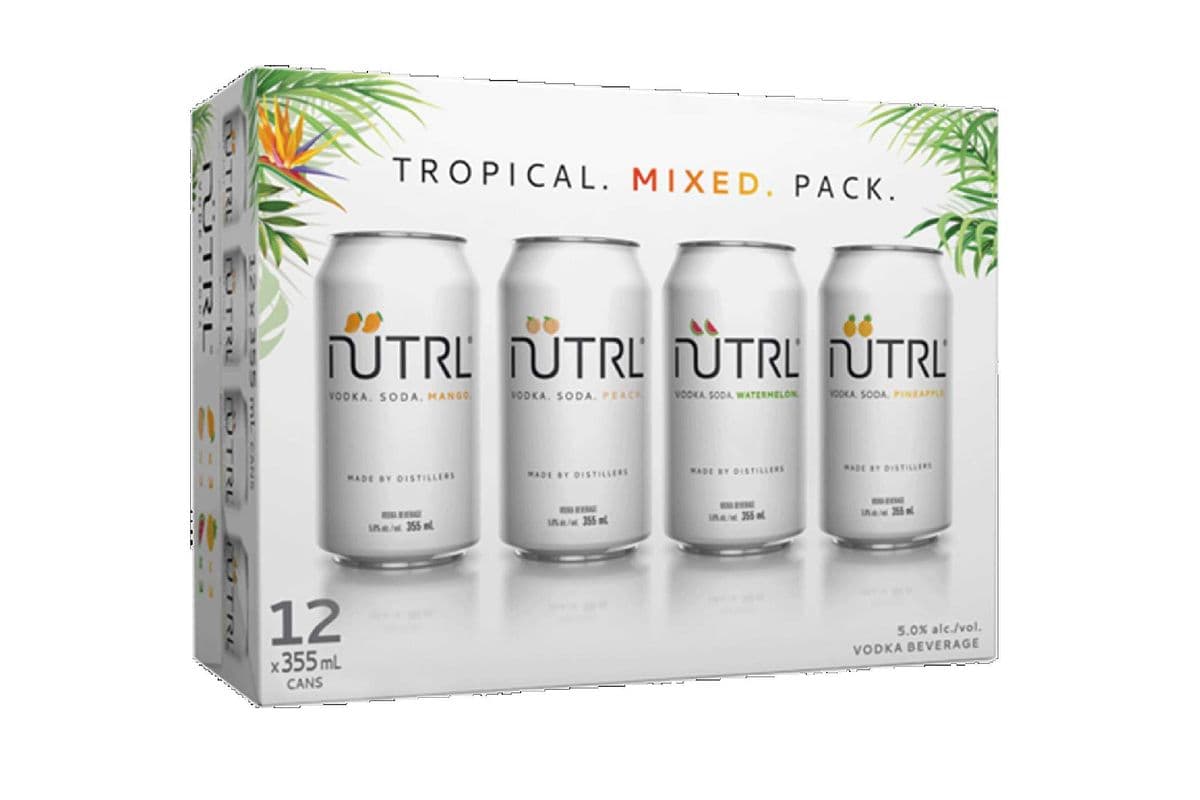 Nutrl Vodka Soda Tropical Mixer (12 Pack Cans) (12 x 355 ml Cans)