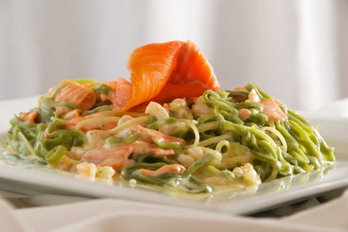 Linguine alla Tina with Smoked Salmon and Shrimp