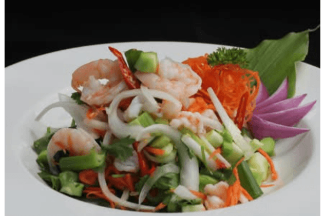 Broccoli Stem and Prawn Salad