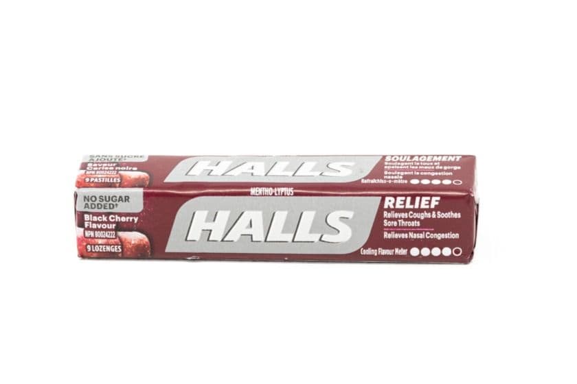 Halls cerise noir 9 pastilles soulagement