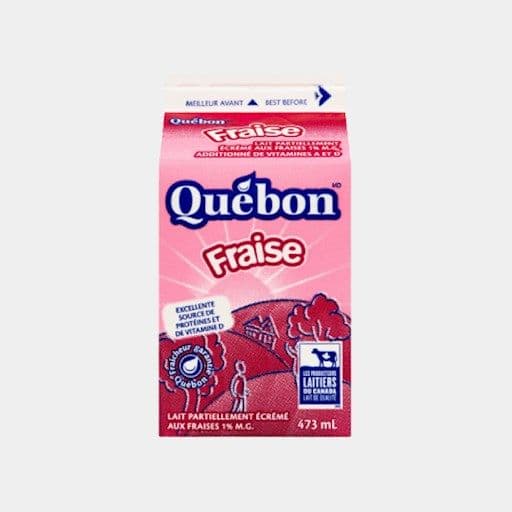 Québon - Lait au fraise 1 % / Québon - Strawberry Milk 1 %