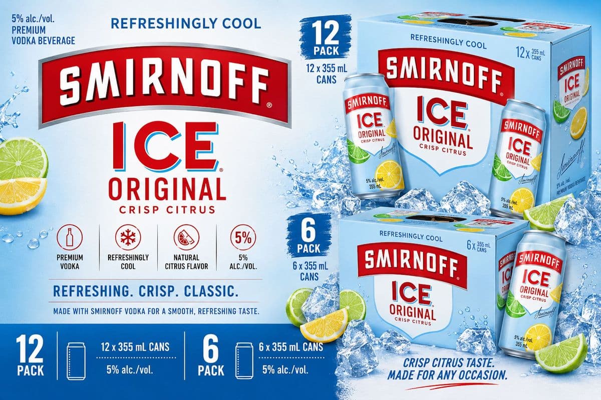 Smirnoff Ice Original Vodka Crisp Citrus 6CANS (6 x 355ml)