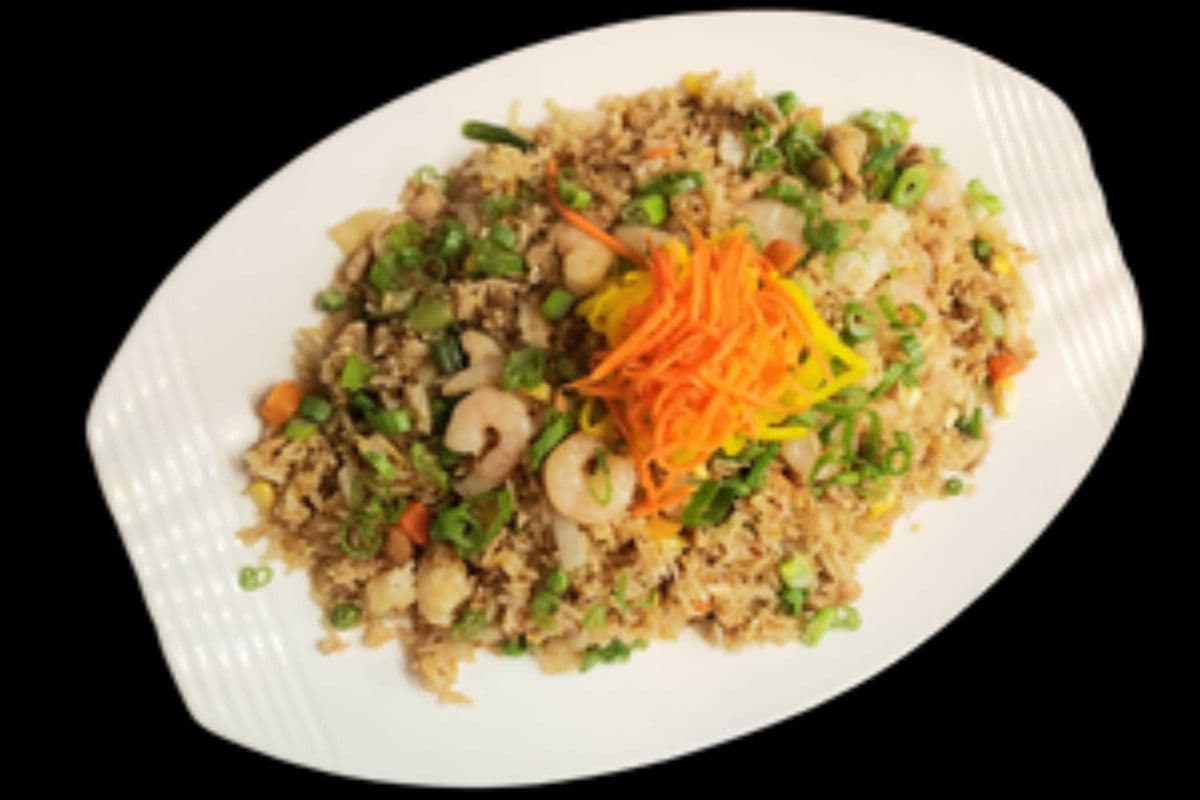 61. Fried Rice with Chicken, Shrimp, and Mixed Vegetables