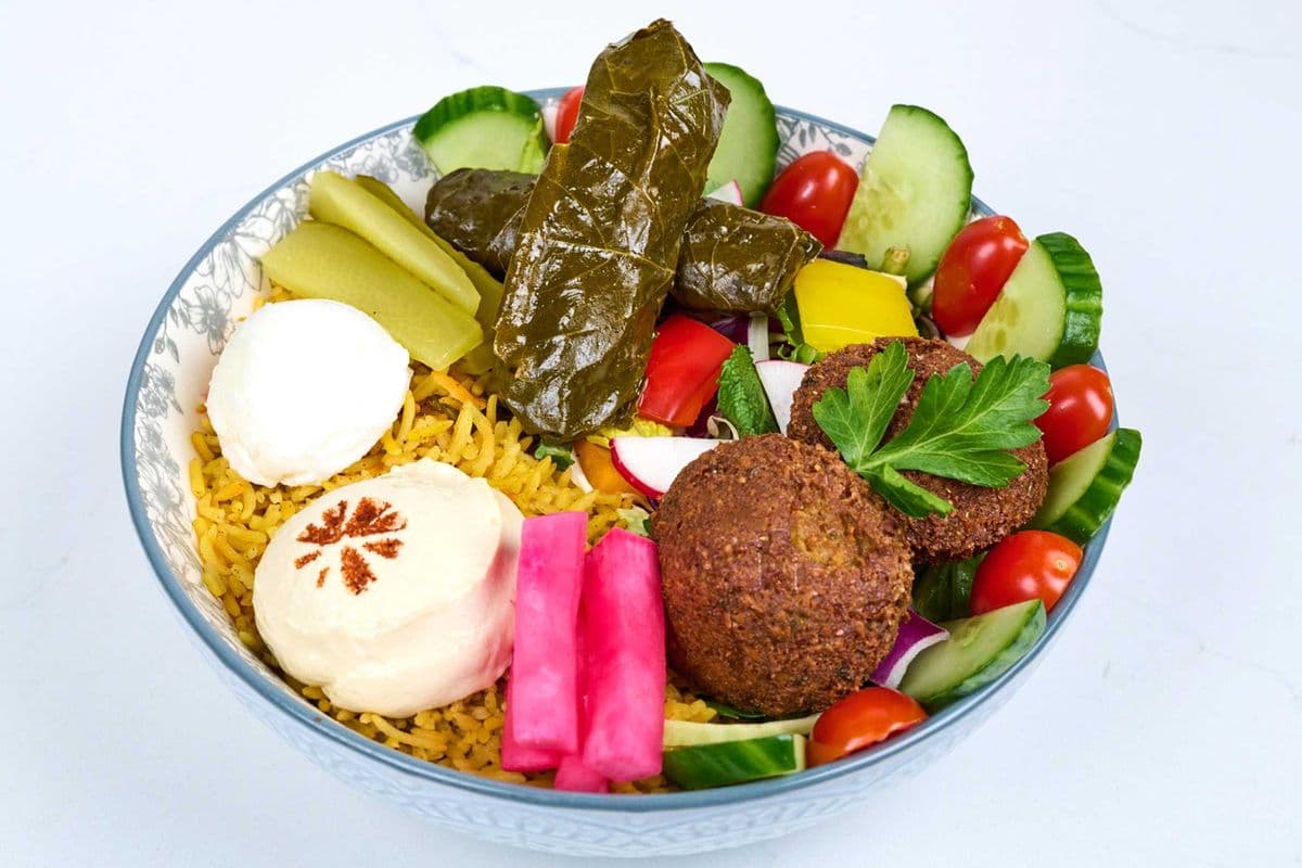 The Veggie Bowl: Falafel & Grape Leaves