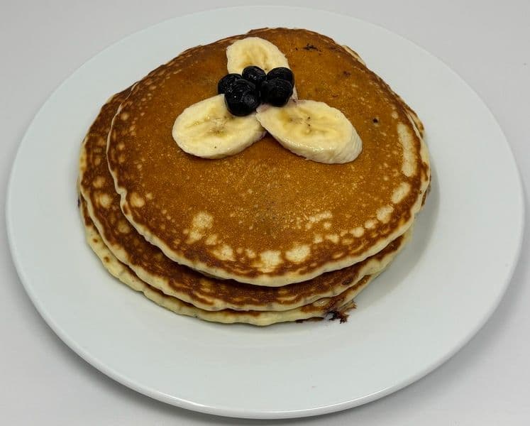 Blueberry Banana Pancakes with Meat