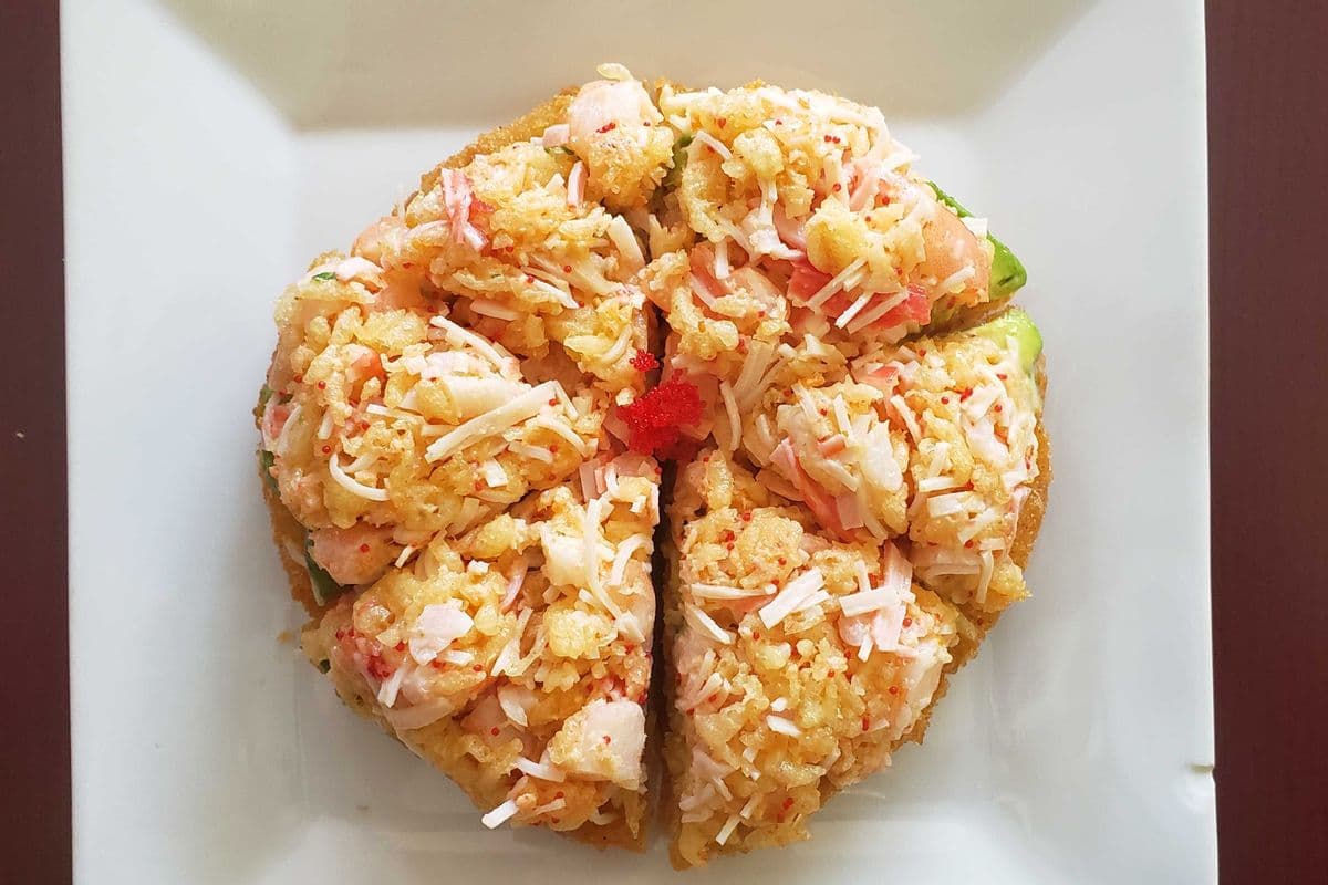Sushi pizza aux fruits de mer (6 mcx)
