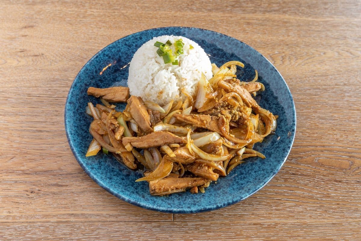 44. Caramelized Lemon Grass Chicken on Rice