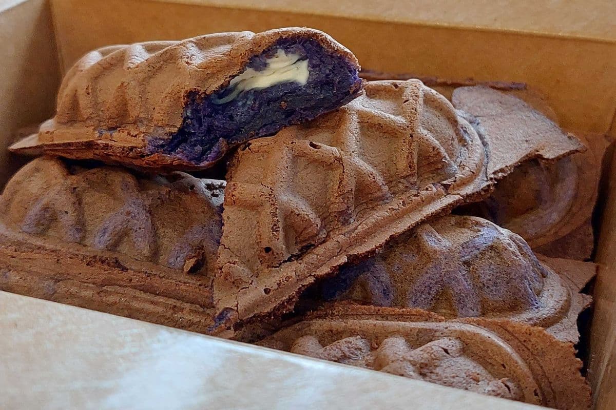 Ube Cream Cheese Waffle Dog