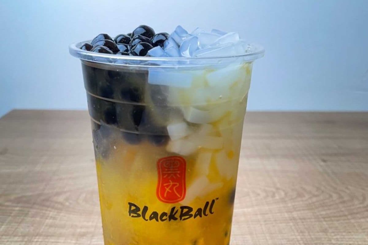 Mango and Passion Fruit Boba Green tea (L) 大黑丸双响炮 (L)