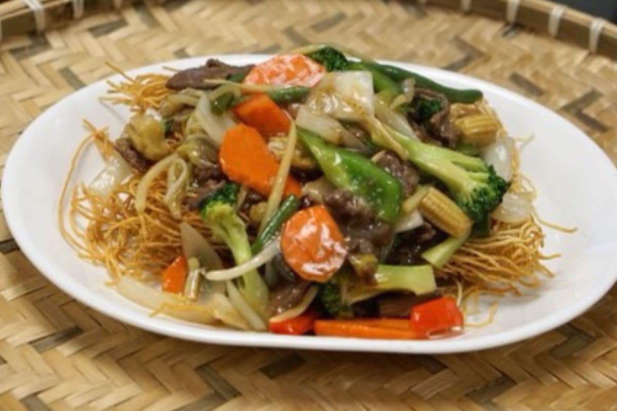 86. With Chicken, Beef, or BBQ Pork