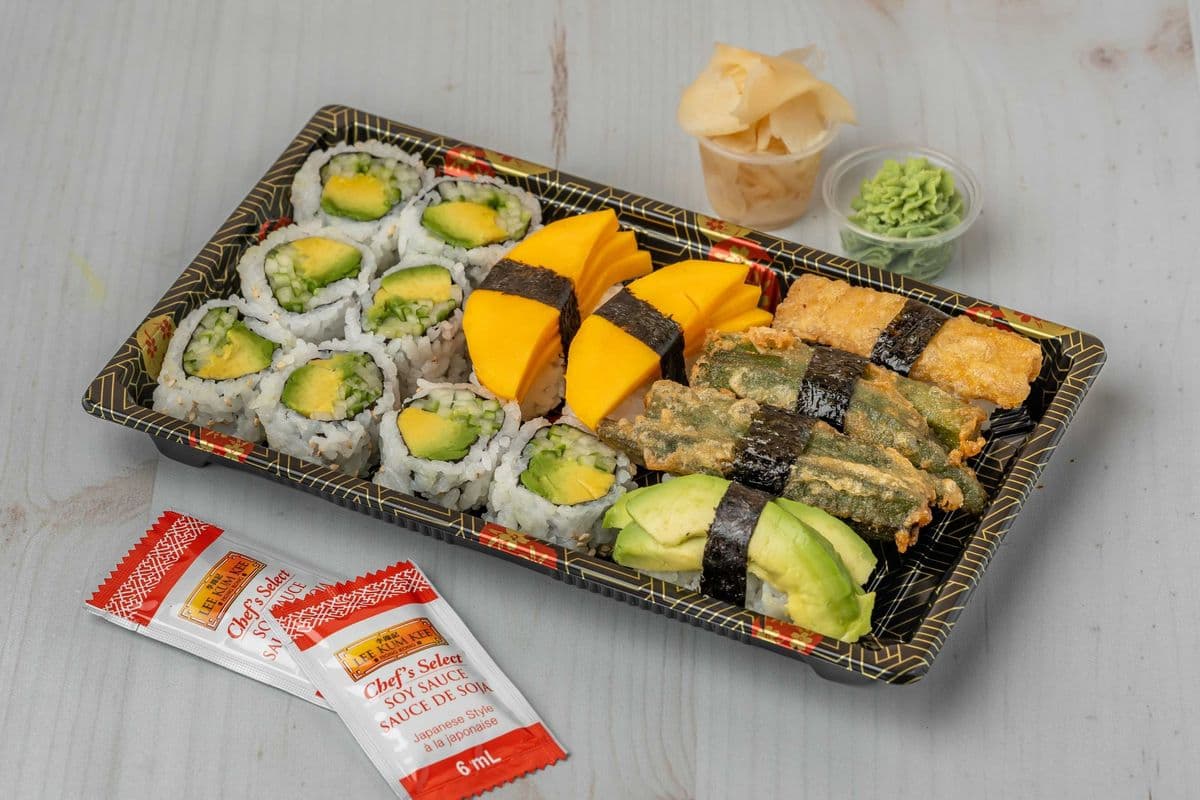 AC2. Avocado Cucumber Roll (8 pcs) and Mixed Vegan Sushi (6 pcs)