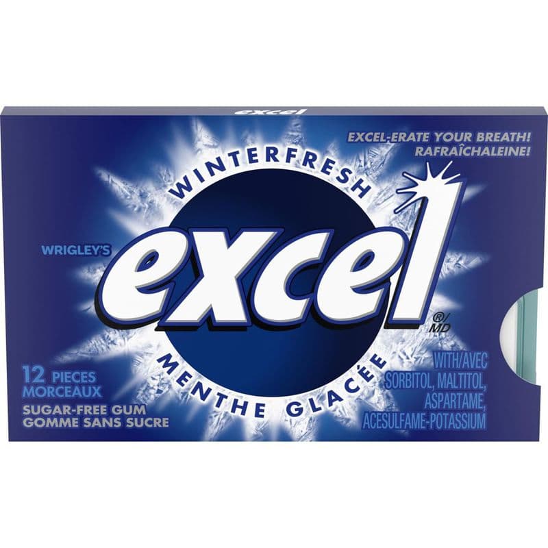 Wrigley's Excel Sugar-Free Winterfresh Chewing Gum (12 pcs)